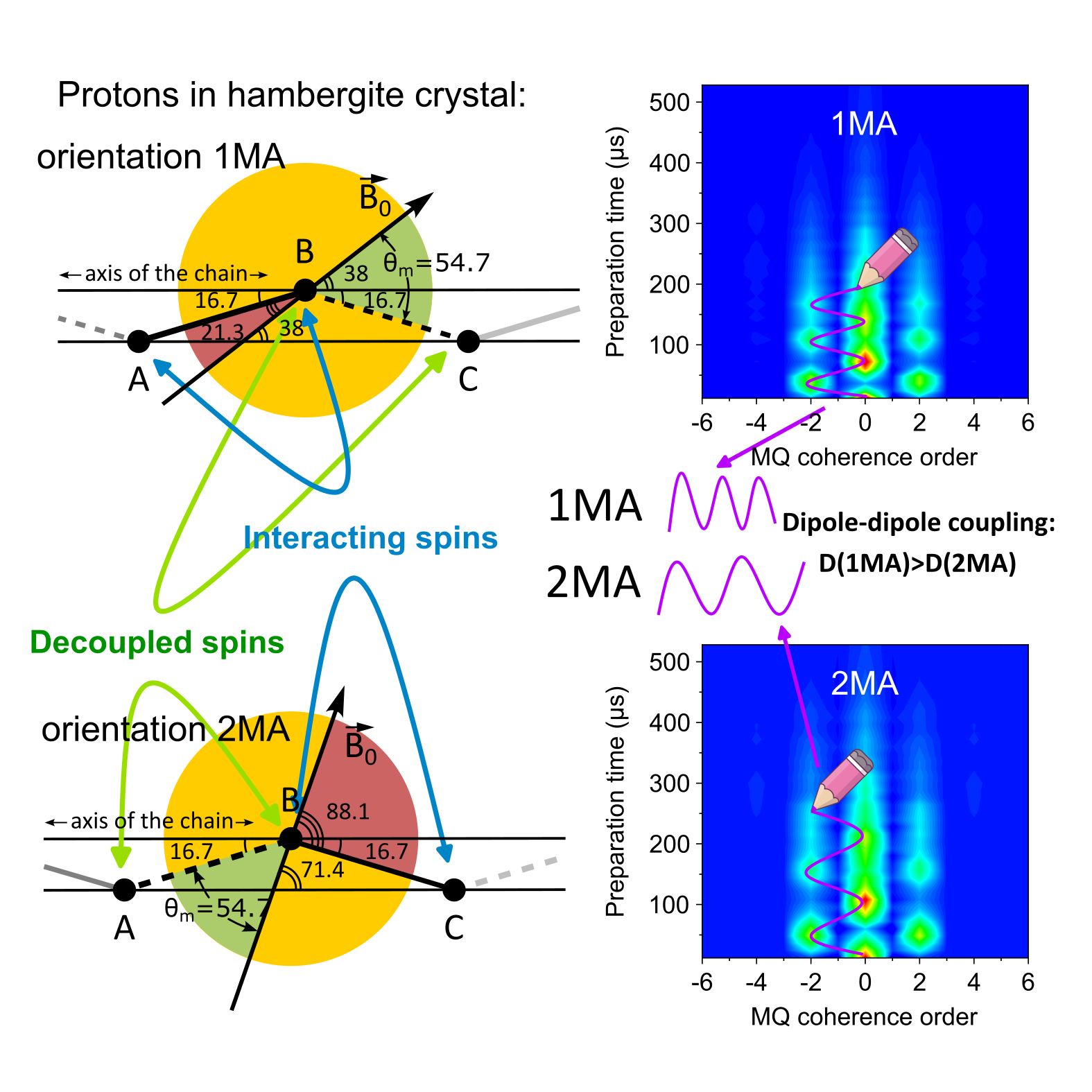 Multiple quantum NMR dynamics in spin-pair — couple dance under the ...